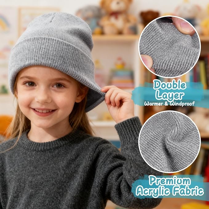 ZOORON Toddler Beanie Baby Kids Beanies Warm Winter Hat Knit Skull Cap - Image 3