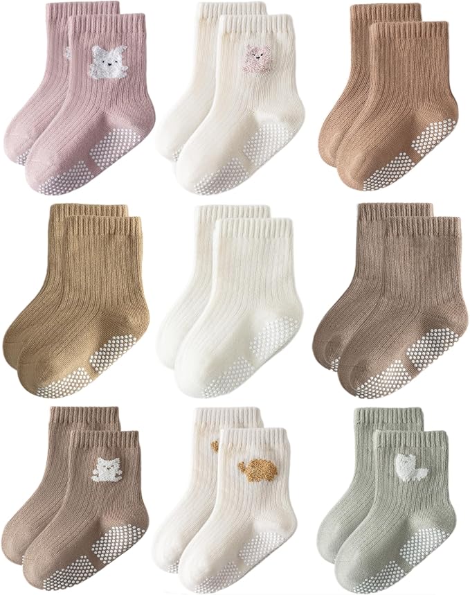 Toddler Grip Socks Non Slip Crew Socks Socks by EUFANCE