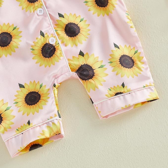 Kuriozud Baby Girl Boy Romper Pajamas Onesie Short Sleeve Button Down Pjs - Image 8