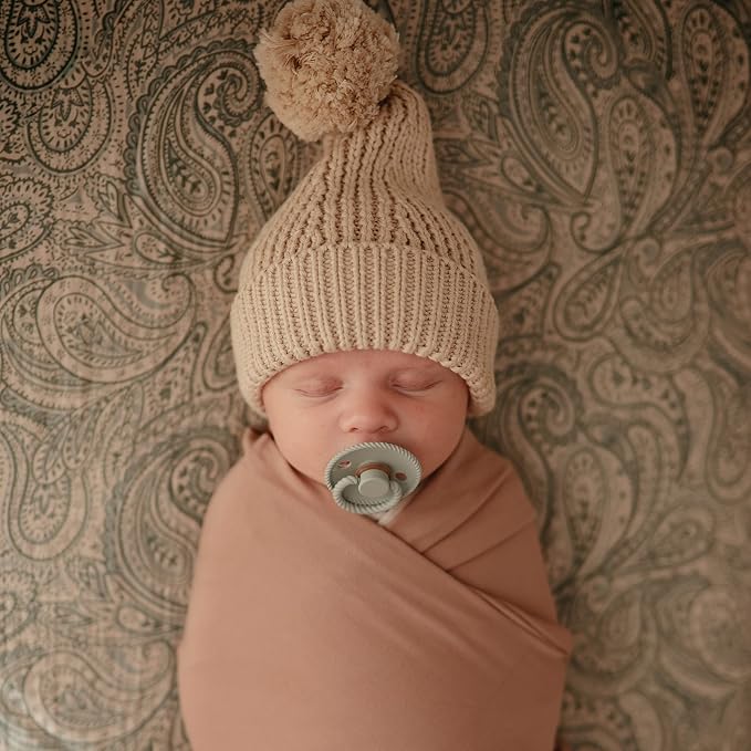 mushie Stretchy Baby Swaddle Blanket | Extra Soft & Snug Fit | 47"x47" - Image 4