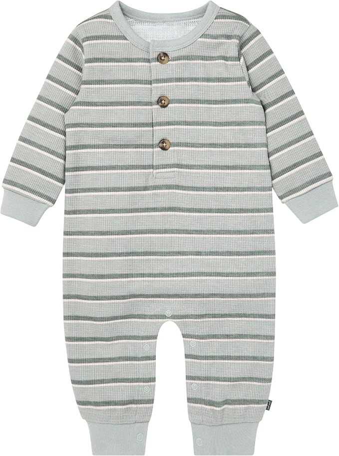 Modern Moments by Gerber Baby Henley Waffle Knit Romper by ModernMomentsbyGerber