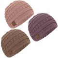3-Pack Baby Beanies for Boys, Girls - Stretchy Knit Baby Hats, Cute Newborn & Toddler Winter Hat, Soft & Warm Infant Beanie 6-36 Months (Wine, M)