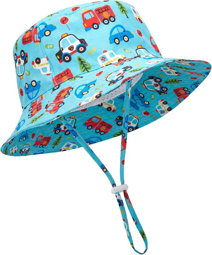 Baby Sun Hat Kids Summer Sun Protection Toddler Bucket Hat Wide Brim Adjustable by HONGTEYA