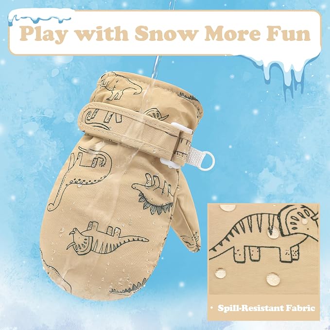 Sarfel Toddler Mittens Waterproof Toddler Gloves Baby Winter Mittens Toddler - Image 2