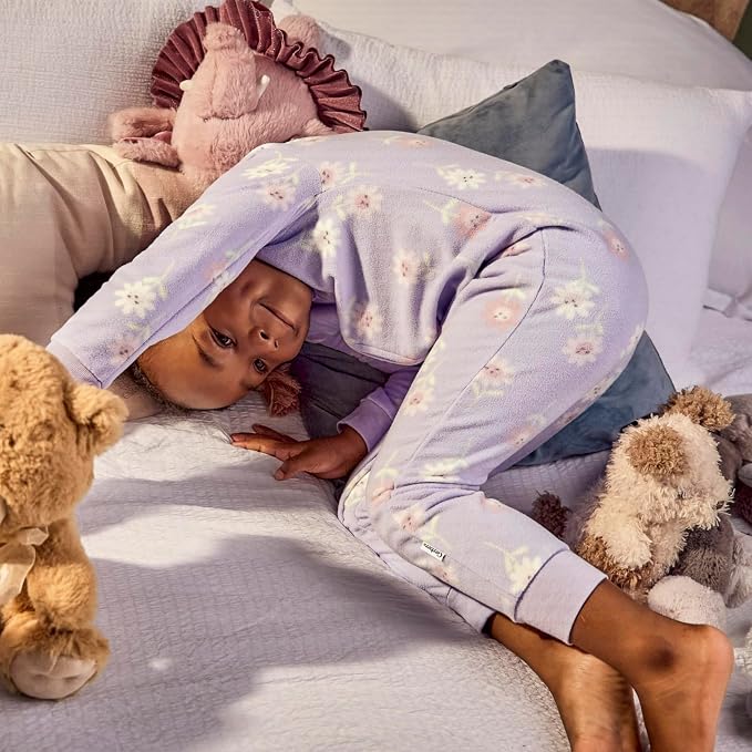 Gerber Baby & Toddler Girls Loose Fit Fleece Footless Pajamas 3-Pack - Image 4
