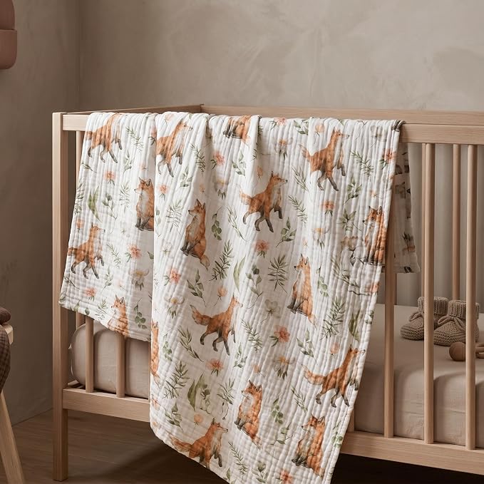 Muslin Swaddle Blankets for Newborn, 4 Pack Breathable Soft Receiving Blanket - Image 6