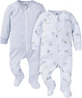 Gerber baby-girls Baby Unisex 2-pack 2-way Zip Textured Sleep 'N Play by Gerber