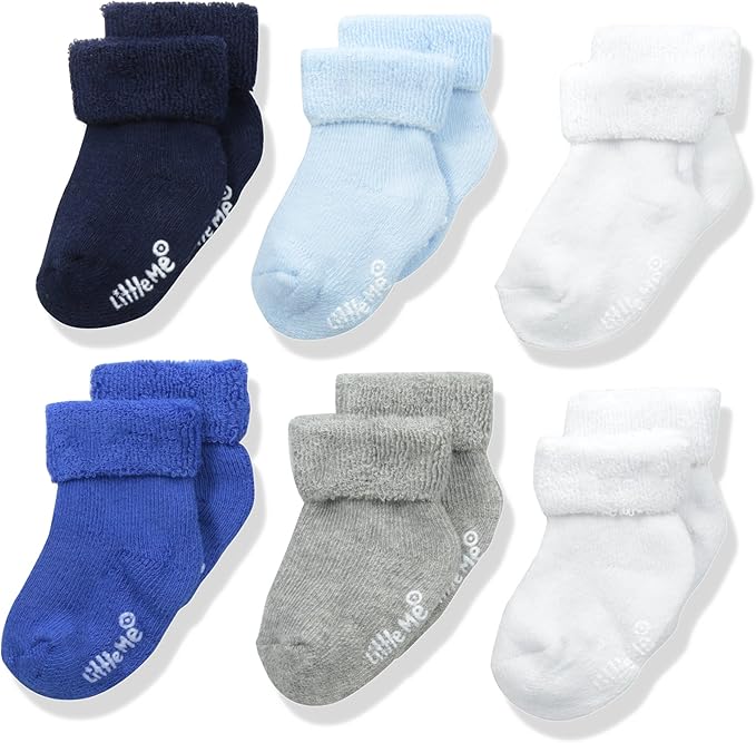 Little Me Baby Boys' Think Cotton Turn Cuff Socks by LittleMeChildrensApparel