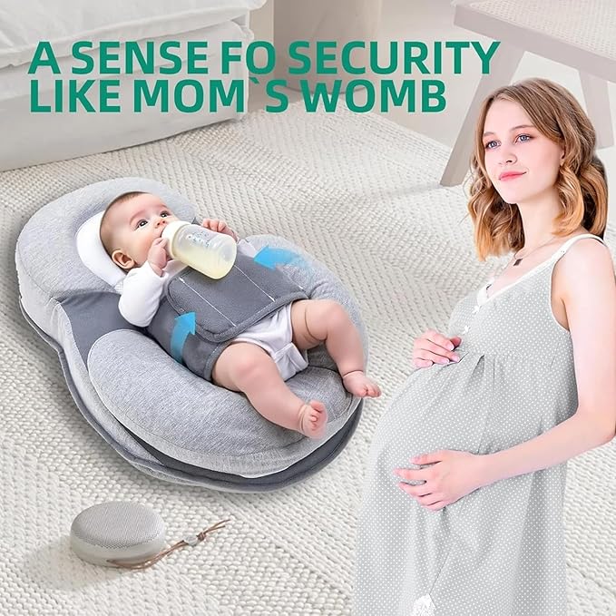Rest Nest Baby Bed for Acid Reflux with Strap, Keesley Rest Nest Baby Bed 2026 Upgraded, 15° Incline, Machine Washable, 3D Airflow Fabric, for Comfortable Feeding & Rests Support (Regular)