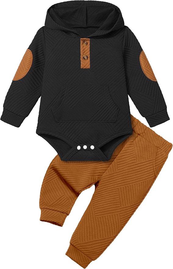 Fommy Baby Boy Clothes Colorblocked Long Sleeve Hoodie + Long Pants 2PCS Fall by Fommy