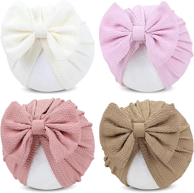 Cinaci 4 Pieces Baby Girls Turban Hats by Cinaci