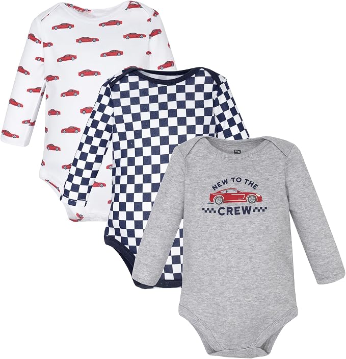 Hudson Baby baby-boys Cotton Long-sleeve Bodysuits 3-pack by HudsonBaby