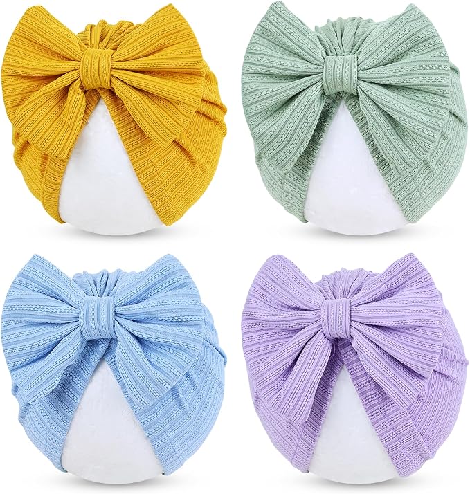 Cinaci 4 Pieces Baby Girls Turban Hats by Cinaci