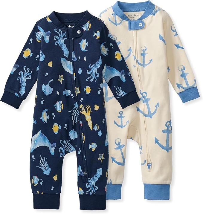 Burt's Bees Baby Unisex Sleep and Play Pajama, Footless One-Piece Zipper PJ | by BurtsBeesBaby