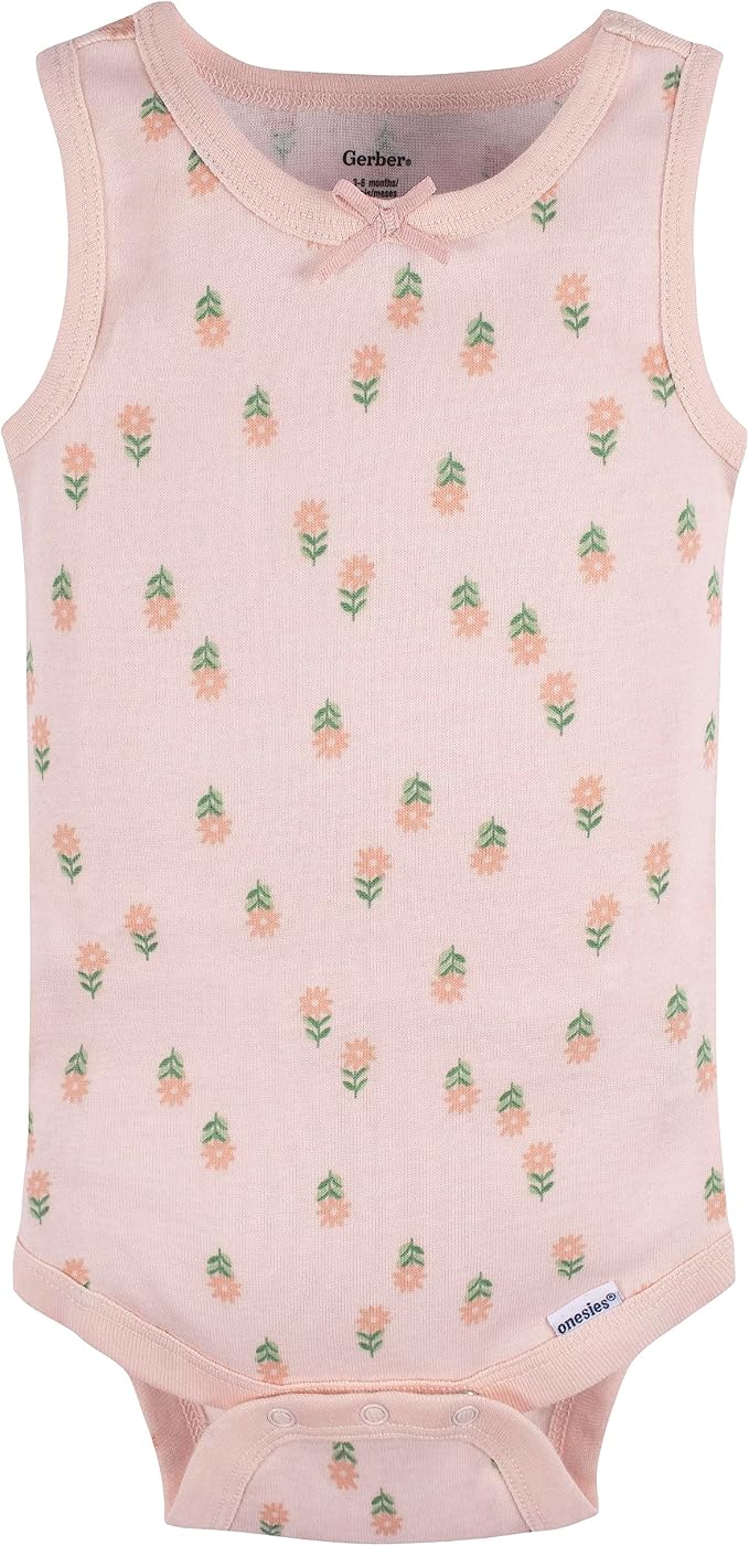 Gerber Baby Girls Multi-Pack Sleeveless Onesies Bodysuit - Image 5