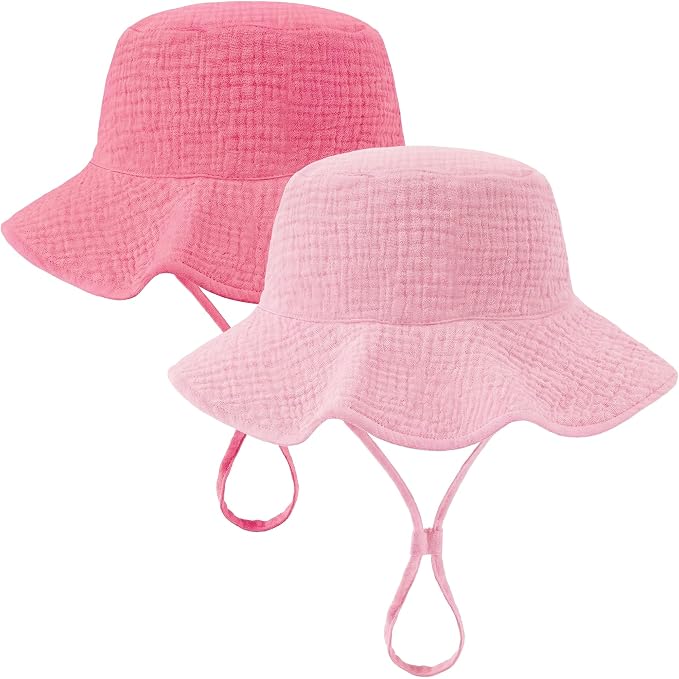 Muslin Baby Sun Hat Sun Protection Baby Toddler Bucket Hats by HONGTEYA