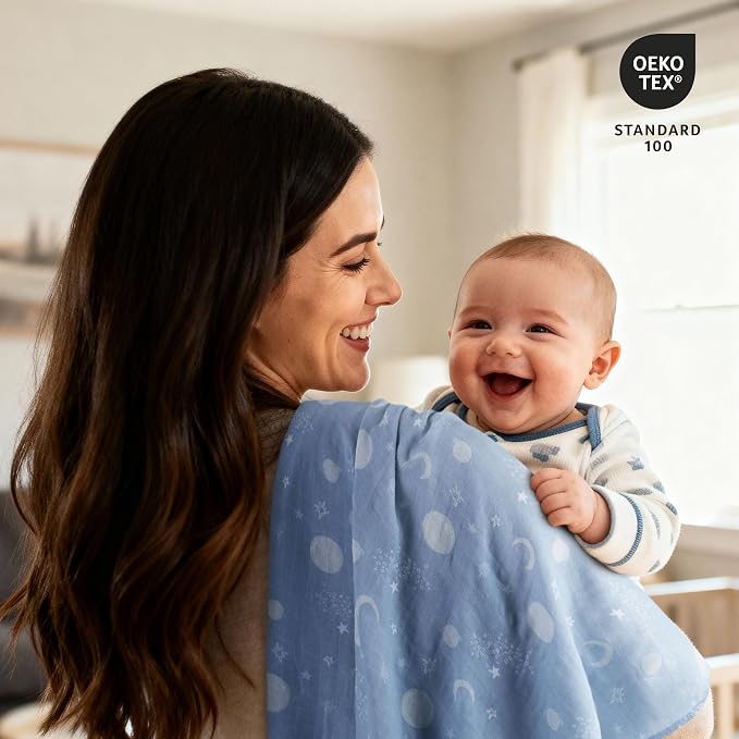 GLLQUEN BABY Muslin Swaddle Blankets 2Pk Receiving Blanket Large 35" x 40" | - Image 2