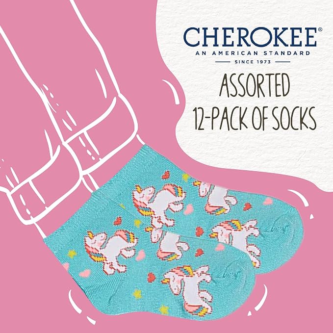 Cherokee Baby Girls' 12 Pack Shorty Ankle Socks - Image 2
