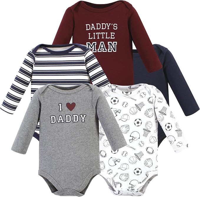 Hudson Baby baby-boys Cotton Long-sleeve Bodysuits 5-pack by HudsonBaby