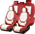 Coverado Car Seat Covers Full Set, Car Seat Protector Waterproof, Nappa Leather Car Seat Cushion, Seat Covers for Cars, Front Seats and Back Universal Fit for Most Cars
