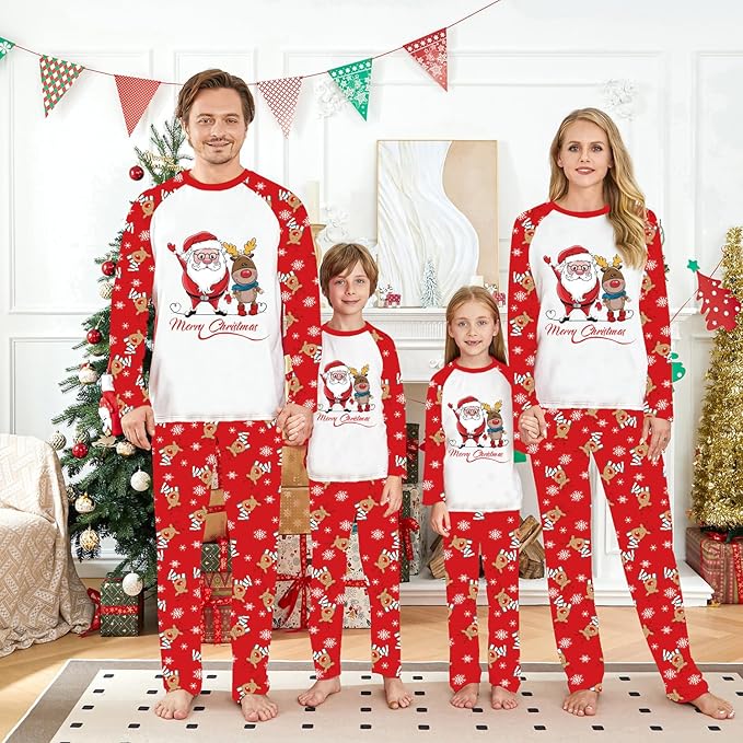 Awoscut Family Christmas Pajamas Matching Pajamas for Family, Xmas PJs Sets Holiday Sleepwear