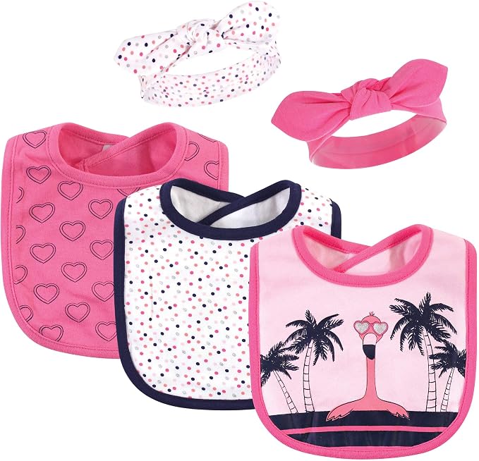 Hudson Baby Unisex Baby Cotton Bib and Headband Set by HudsonBaby