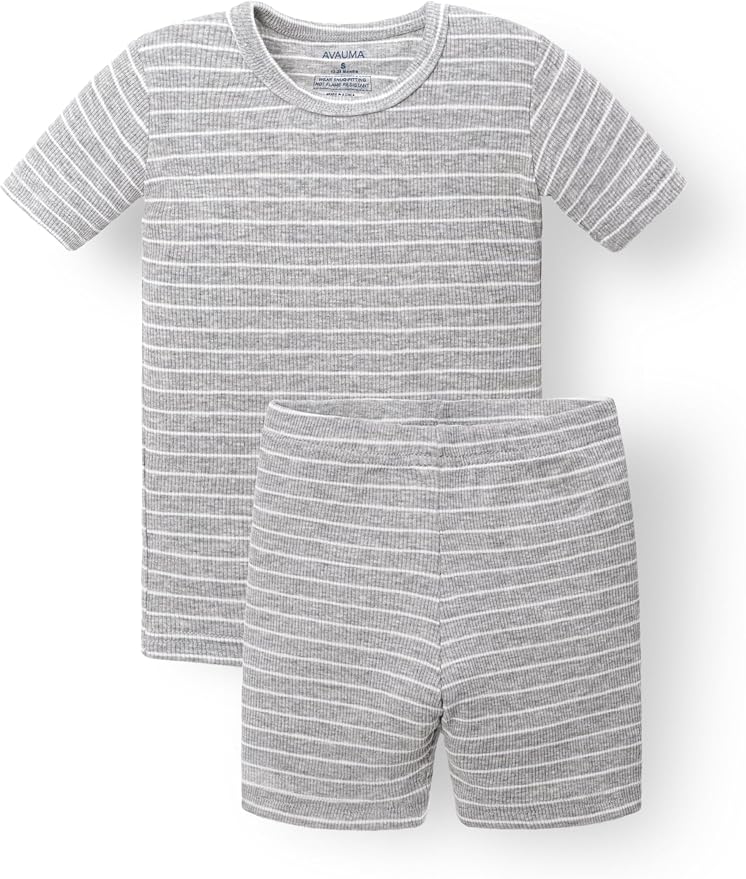 AVAUMA Stripe Pattern Baby Boys Girls Pajama Set Kids Toddler Snug fit Ribbed by AVAUMA