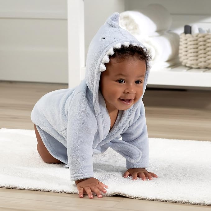 Gerber Baby Boys & Girls Plushy Soft Hooded Animal Character Bathrobe - Image 4