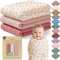 100% Organic Cotton 3 PK Baby Muslin Blanket Girl Gift 38x40 Inch | Oeko-TEX by Infancie