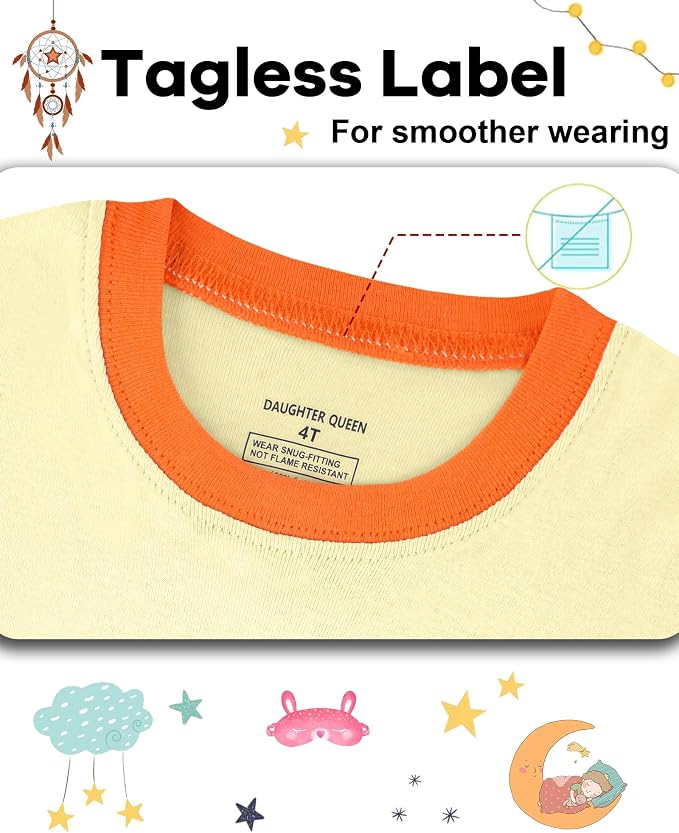 DAUGHTER QUEEN Girls Summer Pajamas Set 4 Pieces 100% Cotton Sleepwear Size 18 - Image 3