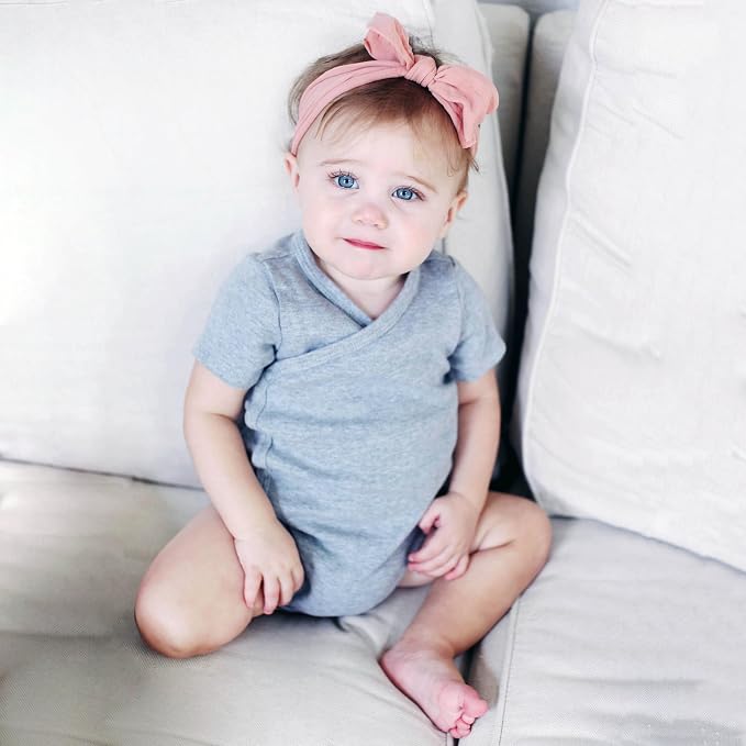 Baby Side Snap Kimono Bodysuit Set, Mitten Cuffs, 100% Cotton, Boy Girl - Image 4