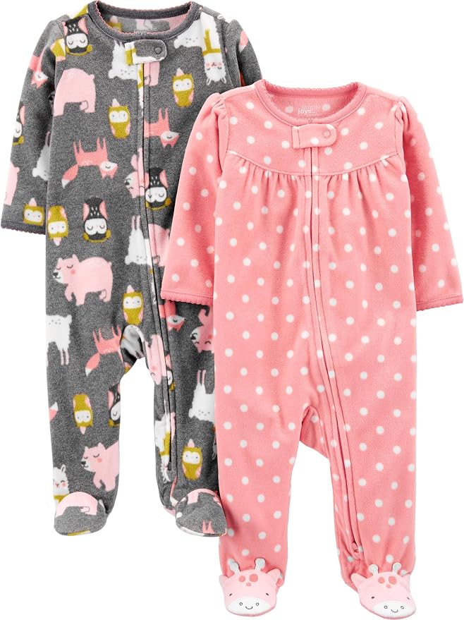 Simple Joys by Carter's Baby Girls' Cotton and Fleece Footed Sleep and Play by SimpleJoysbyCarters