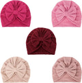 DRESHOW BQUBO 5 Pieces Newborn Baby Turban Hats Bow Baby Infant Beanie by DRESHOW