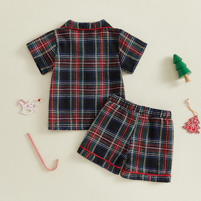 Kuriozud Toddler Baby Girl Pajamas Set Summer Floral Short Sleeve Button Down - Image 7