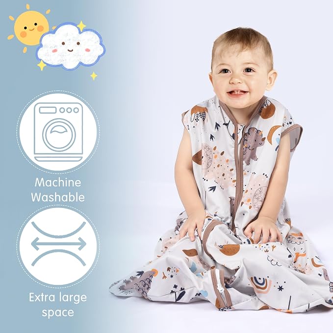 BSTOPPT 3 Pack Baby Sleep Sack 100% Rayon Cotton Baby Sleeping Bag 2-Way Zipper - Image 3