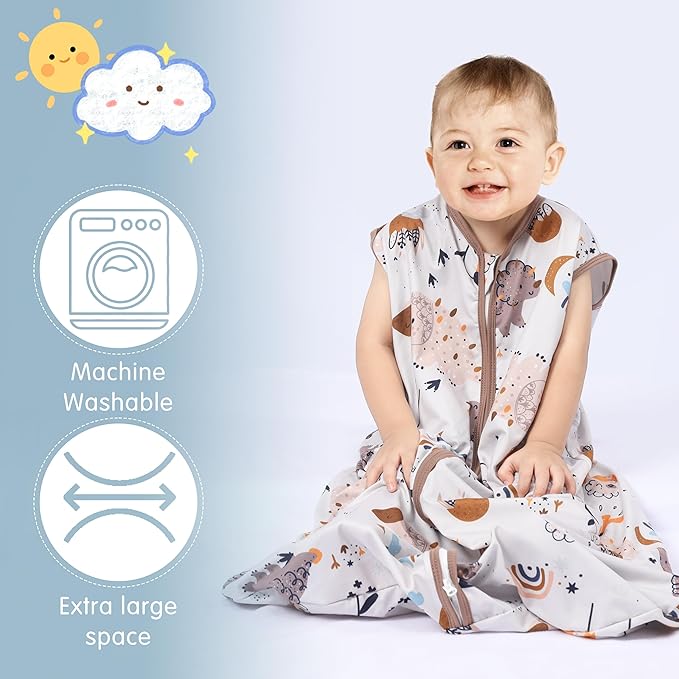 BSTOPPT 3 Pack Baby Sleep Sack 100% Rayon Cotton Baby Sleeping Bag 2-Way Zipper - Image 3