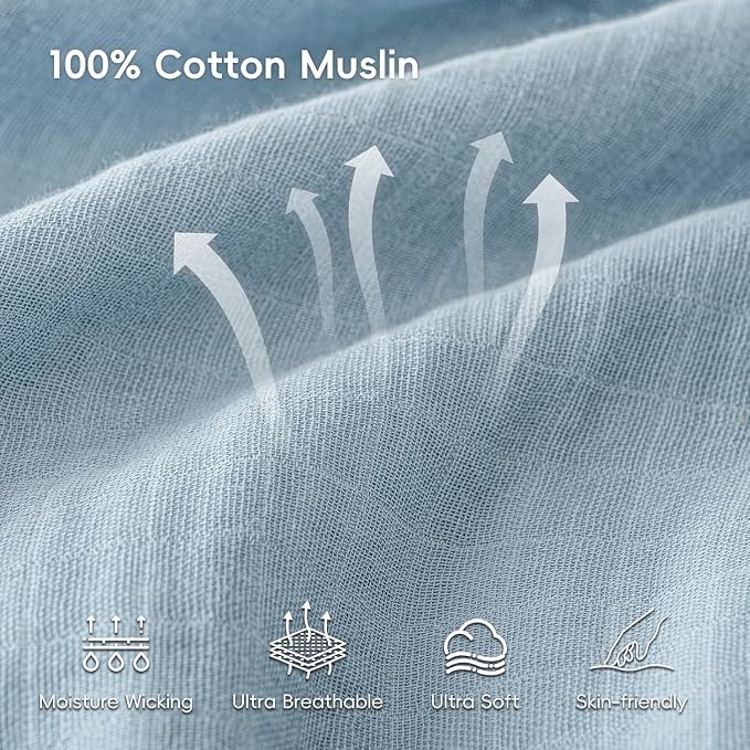 david's kids 4 Pack Baby Muslin Swaddle Blankets 47" x 47", 100% Cotton Swaddle - Image 3