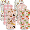 6 Pack Baby Burp Cloths for Girls, Soft Contoured Spit Up Cloths by Spriggenix