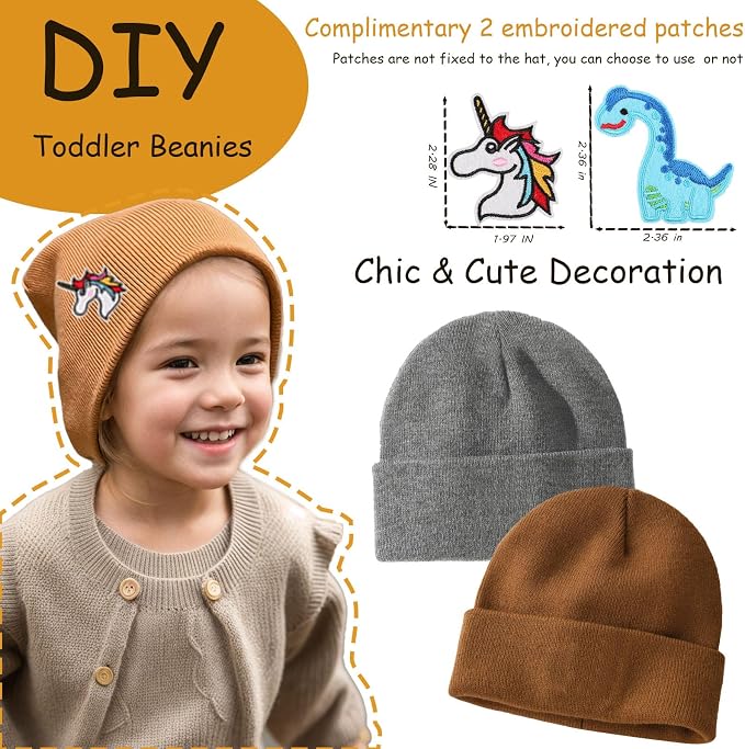 vidsel 100% Cotton Toddler Beanie Hats - Image 3