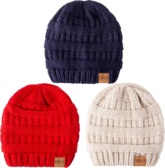 REDESS Baby Kids Winter Warm Hats, Infant Toddler Children Beanie Knit Cap - Image 2