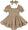 GRNSHTS Baby Girl Romper Dress, Puff Sleeve Smocked Outfit by GRNSHTS