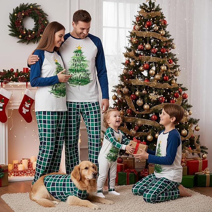 Awoscut Family Christmas Pajamas Matching Pajamas for Family, Xmas PJs Sets Holiday Sleepwear