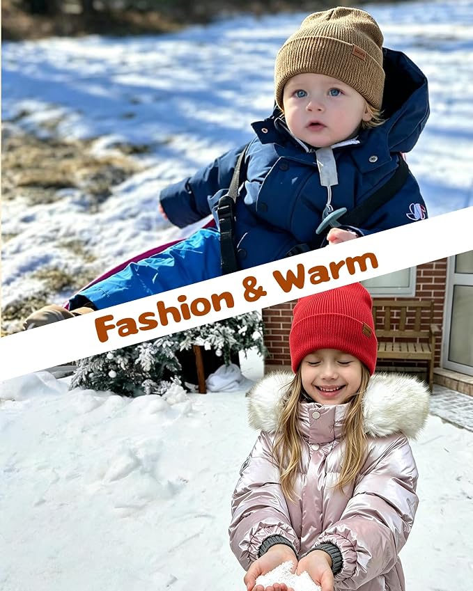 Baby Beanie Toddler Infant Winter Hats kids Warm Knit Caps - Image 6