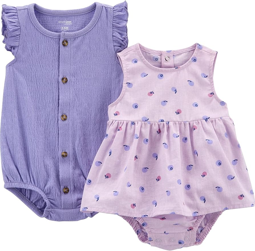 Simple Joys by Carter's Baby Girls' 2-pack Sleeveless Rompers by SimpleJoysbyCarters