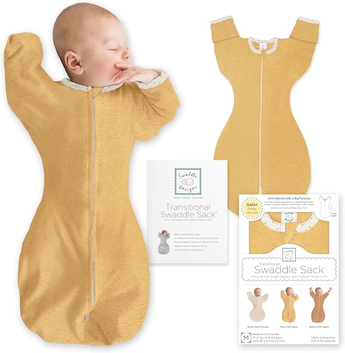 SwaddleDesigns Transitional Swaddle Sack, Arms Up Half-Length Sleeve & Mitten by SwaddleDesigns