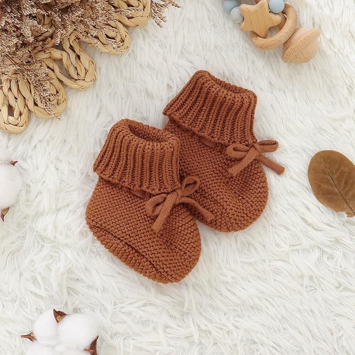 Hadetoto Baby Booties Cotton Newborn Boys Girls Shoes Knit Socks | Cozy Warm - Image 6