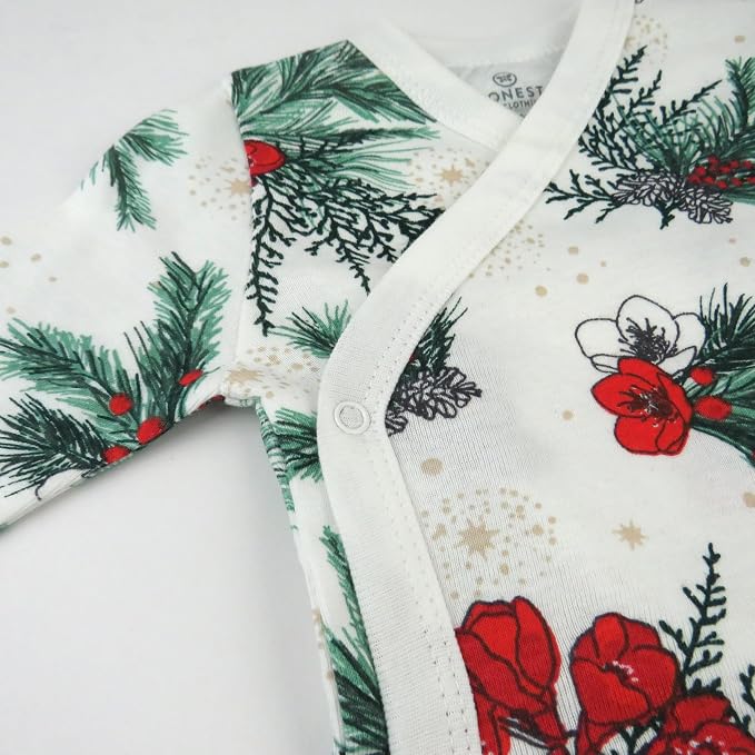 HonestBaby Baby 3-pack Long Sleeve Side-snap Kimono Bodysuits Organic Cotton - Image 3