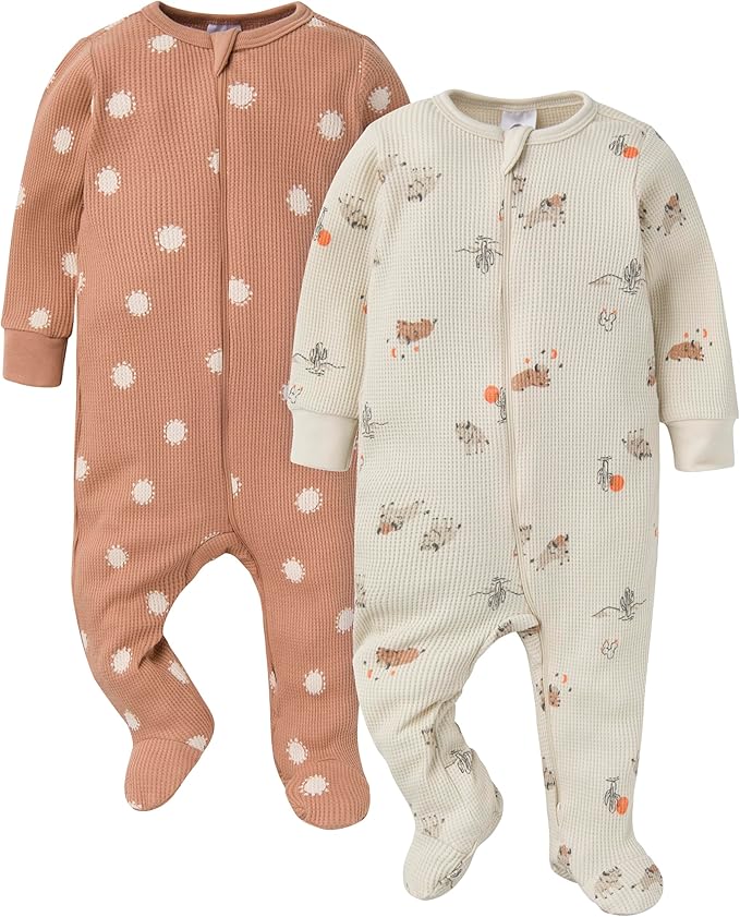Gerber Baby 2-pack 2-way Zip Thermal Footed Sleep 'N Play by Gerber