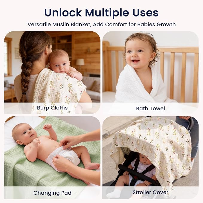 EXQ Home Muslin Swaddle Blankets - Image 5