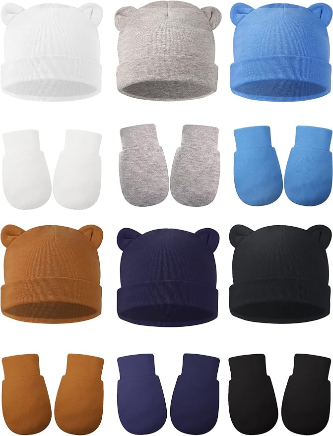Geyoga 12 Pcs Baby Hat | Newborn Hats Mittens by Frienda